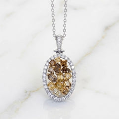 Chocolate & Cognac Diamond Pendant With Chain