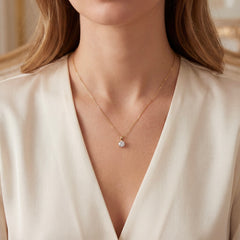 Yellow Gold Round Lab Grown Diamond Solitaire Pendant With Chain 18k Yellow Gold