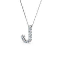 Lab Grown Diamond Initial ‘J’ Pendant With Chain