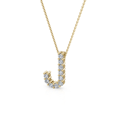 Lab Grown Diamond Initial ‘J’ Pendant With Chain
