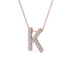 Lab Grown Diamond Initial ‘K’ Pendant With Chain