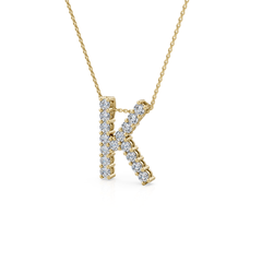 Lab Grown Diamond Initial ‘K’ Pendant With Chain