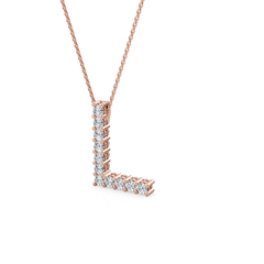 Lab Grown Diamond Initial ‘L’ Pendant With Chain