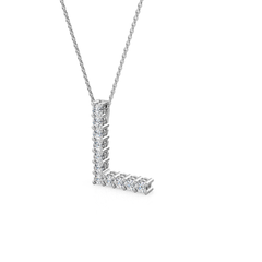 Lab Grown Diamond Initial ‘L’ Pendant With Chain