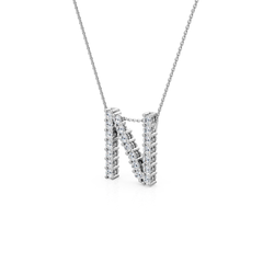 Lab Grown Diamond Initial ‘N’ Pendant With Chain