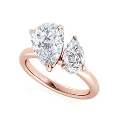Pear Shape Toi et Moi Lab Grown Diamond Engagement Ring
