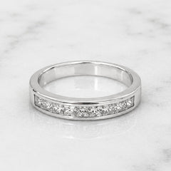 18k White Gold Stackable Princess Cut Diamond Ring