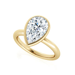 Pear Shape Lab Grown Diamond Bezel Set Engagement Ring